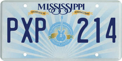 MS license plate PXP214