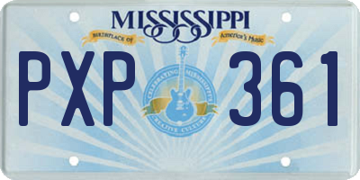 MS license plate PXP361