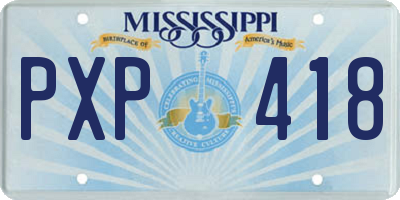 MS license plate PXP418