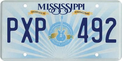 MS license plate PXP492