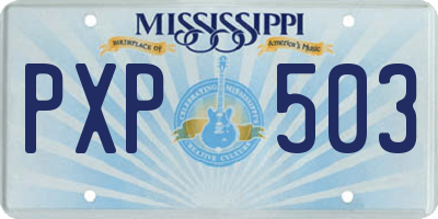 MS license plate PXP503