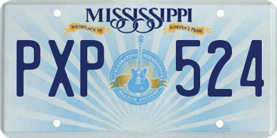MS license plate PXP524