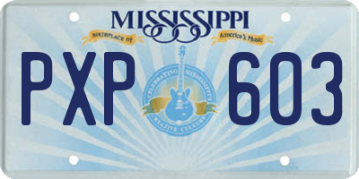 MS license plate PXP603