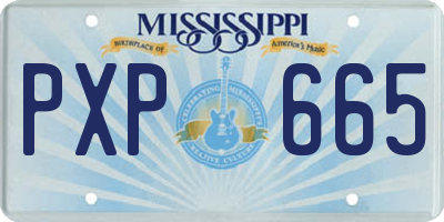 MS license plate PXP665