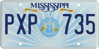 MS license plate PXP735