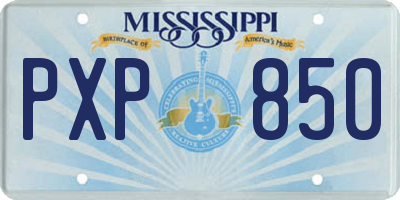 MS license plate PXP850