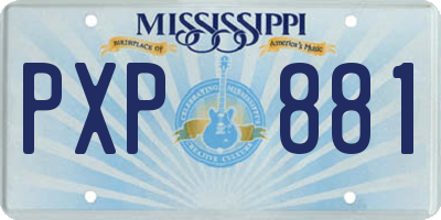 MS license plate PXP881