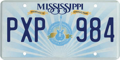 MS license plate PXP984