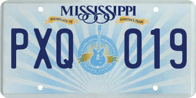 MS license plate PXQ019