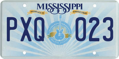 MS license plate PXQ023