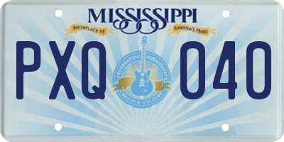 MS license plate PXQ040