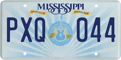 MS license plate PXQ044
