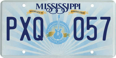 MS license plate PXQ057
