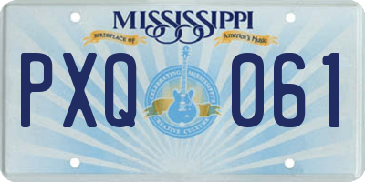 MS license plate PXQ061