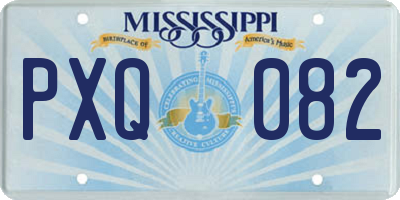 MS license plate PXQ082