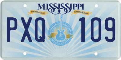 MS license plate PXQ109