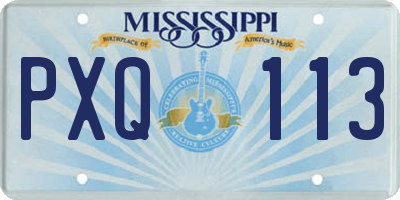 MS license plate PXQ113