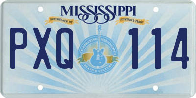 MS license plate PXQ114