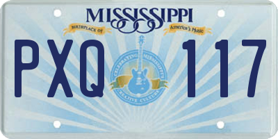MS license plate PXQ117