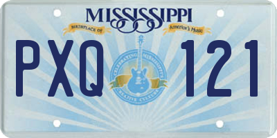 MS license plate PXQ121