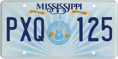MS license plate PXQ125