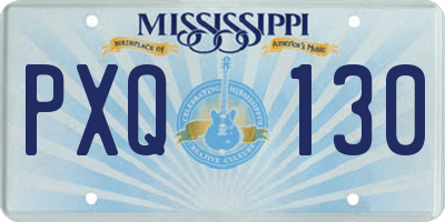MS license plate PXQ130