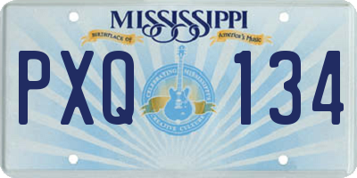 MS license plate PXQ134