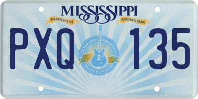 MS license plate PXQ135