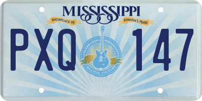 MS license plate PXQ147