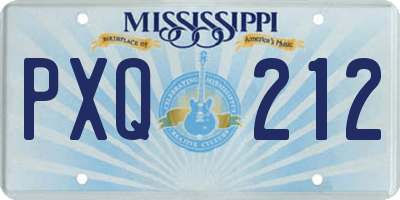 MS license plate PXQ212