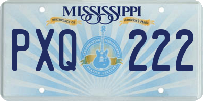 MS license plate PXQ222