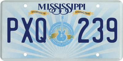 MS license plate PXQ239