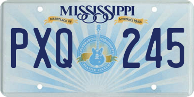 MS license plate PXQ245