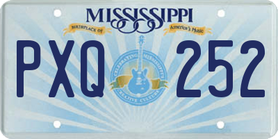 MS license plate PXQ252