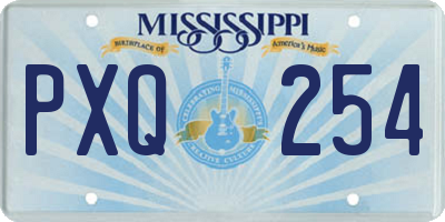 MS license plate PXQ254