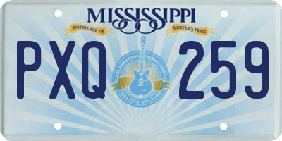 MS license plate PXQ259