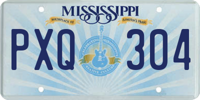 MS license plate PXQ304