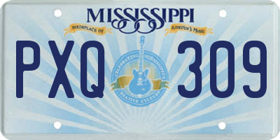 MS license plate PXQ309