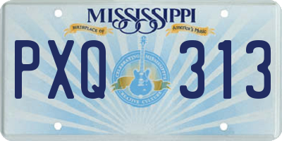 MS license plate PXQ313