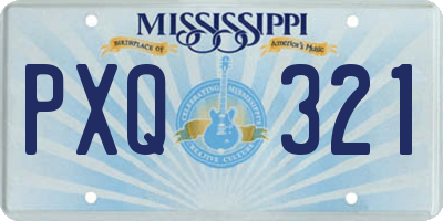MS license plate PXQ321