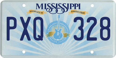 MS license plate PXQ328
