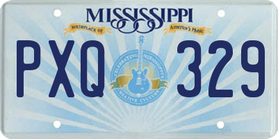 MS license plate PXQ329