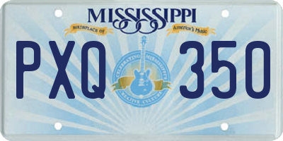 MS license plate PXQ350