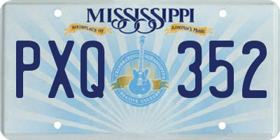 MS license plate PXQ352