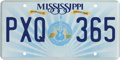 MS license plate PXQ365