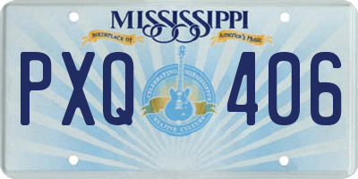 MS license plate PXQ406