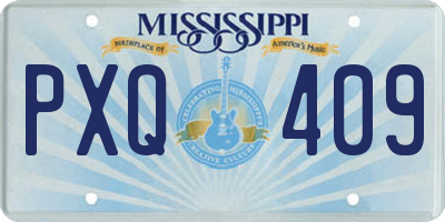 MS license plate PXQ409