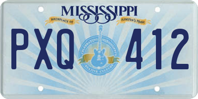 MS license plate PXQ412