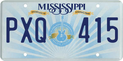 MS license plate PXQ415