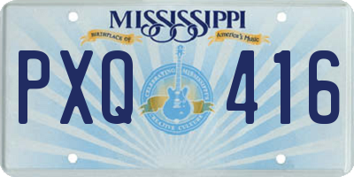 MS license plate PXQ416